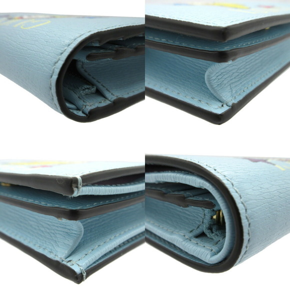 Gucci Bananya Banana Rainbow Star Bifold Wallet Leather Blue Light - Picture 9 of 9